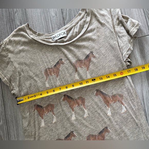 Wildfox|Distressed tan horse print tee,burnout style•••boho novelty print - Picture 11 of 13